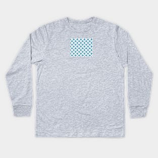 Art Deco Circles - Blue Kids Long Sleeve T-Shirt